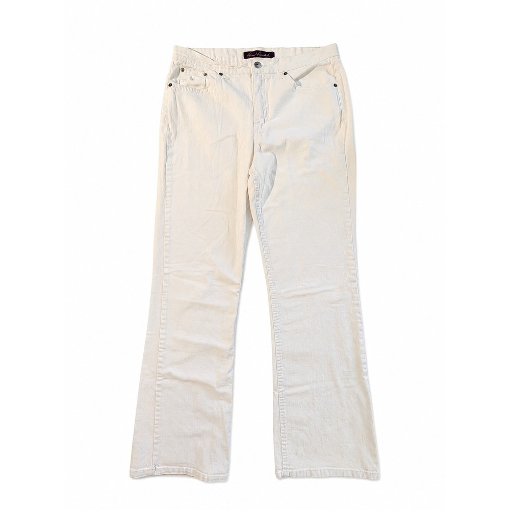 Gloria Vanderbilt Women's White Denim Jeans Classic 5-Pocket Straight Size 12
